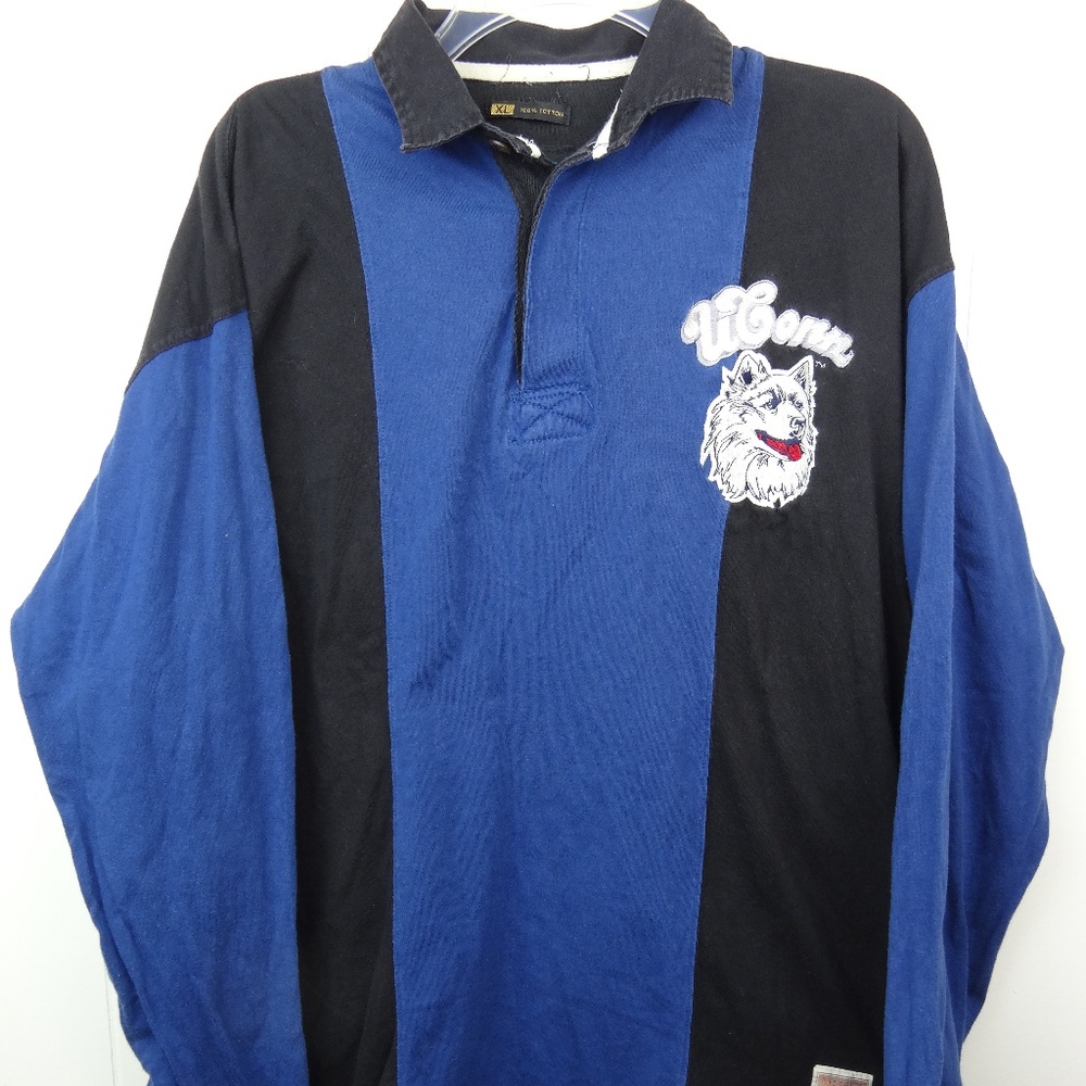 VINTAGE Mens UCONN Shirt Mirage Color Block Polo